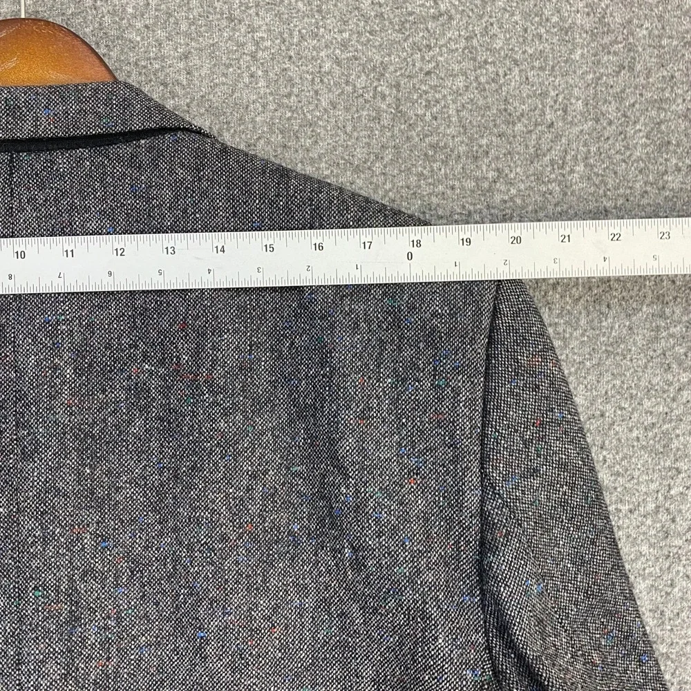 Vtg 80s Burberrys Nordstrom Gray Donegal Tweed Blazer 42R Wool Sport Coat USA